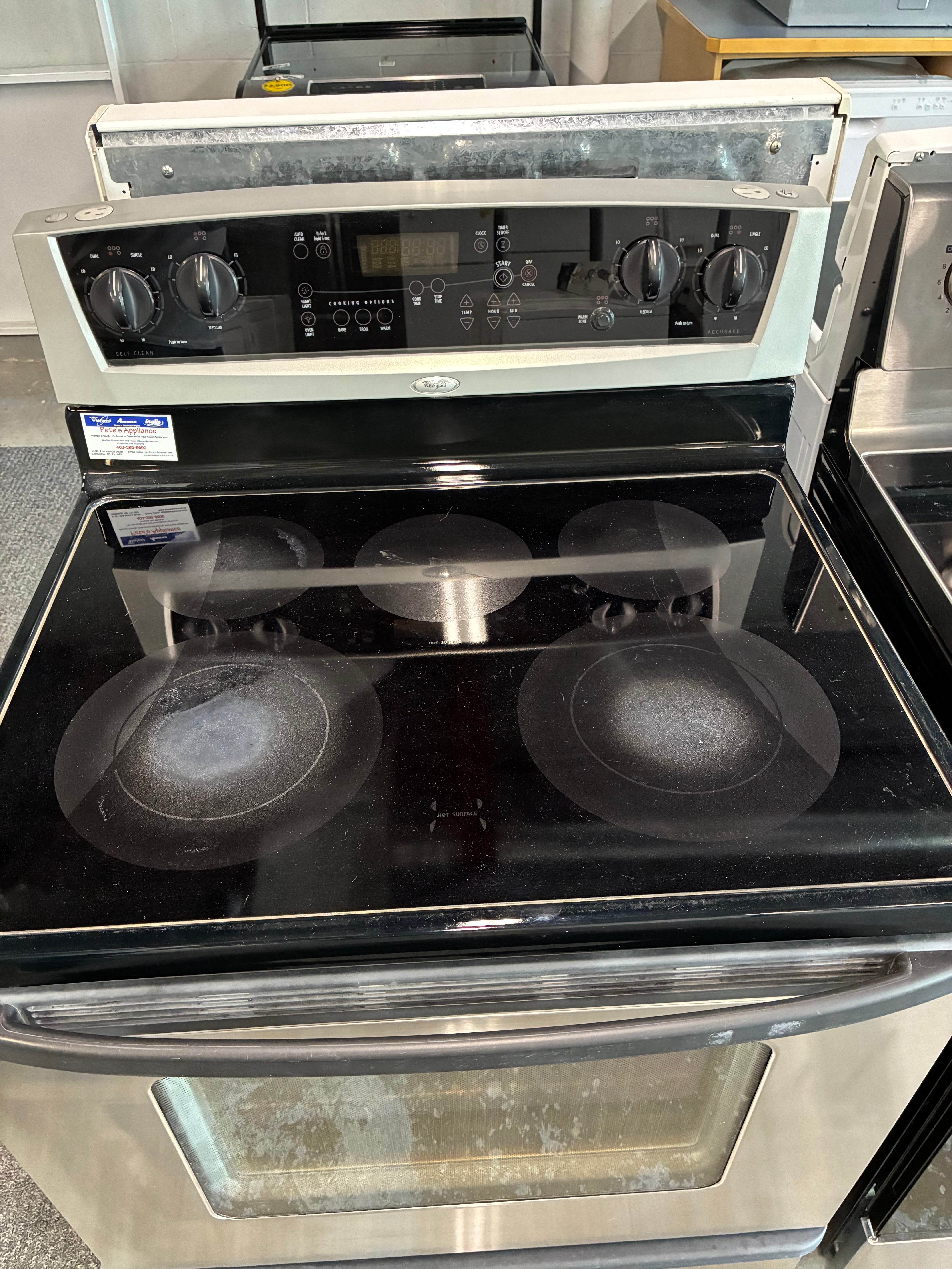 Whirlpool Range Flat Surface Glass top