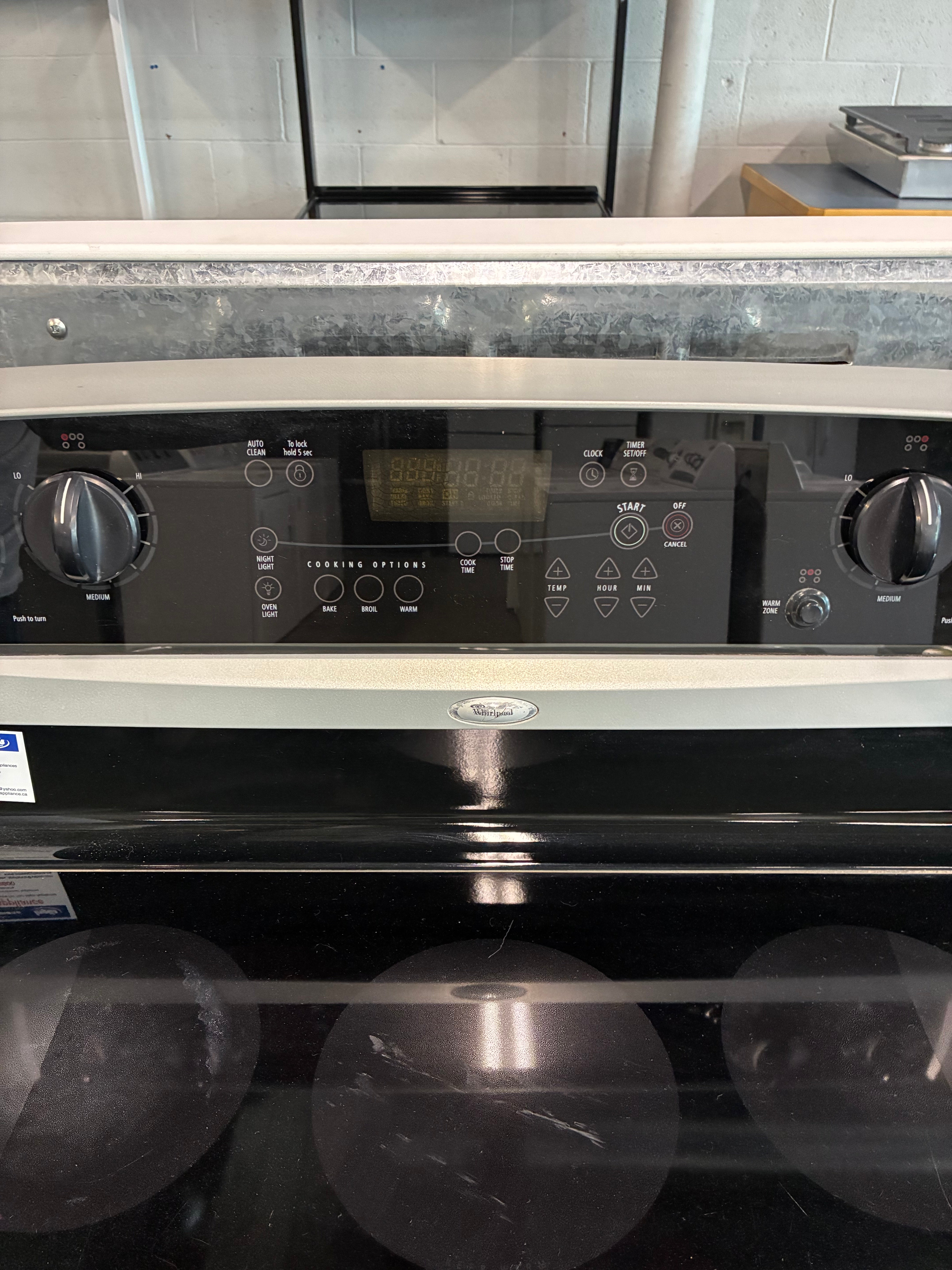 Whirlpool Range Flat Surface Glass top