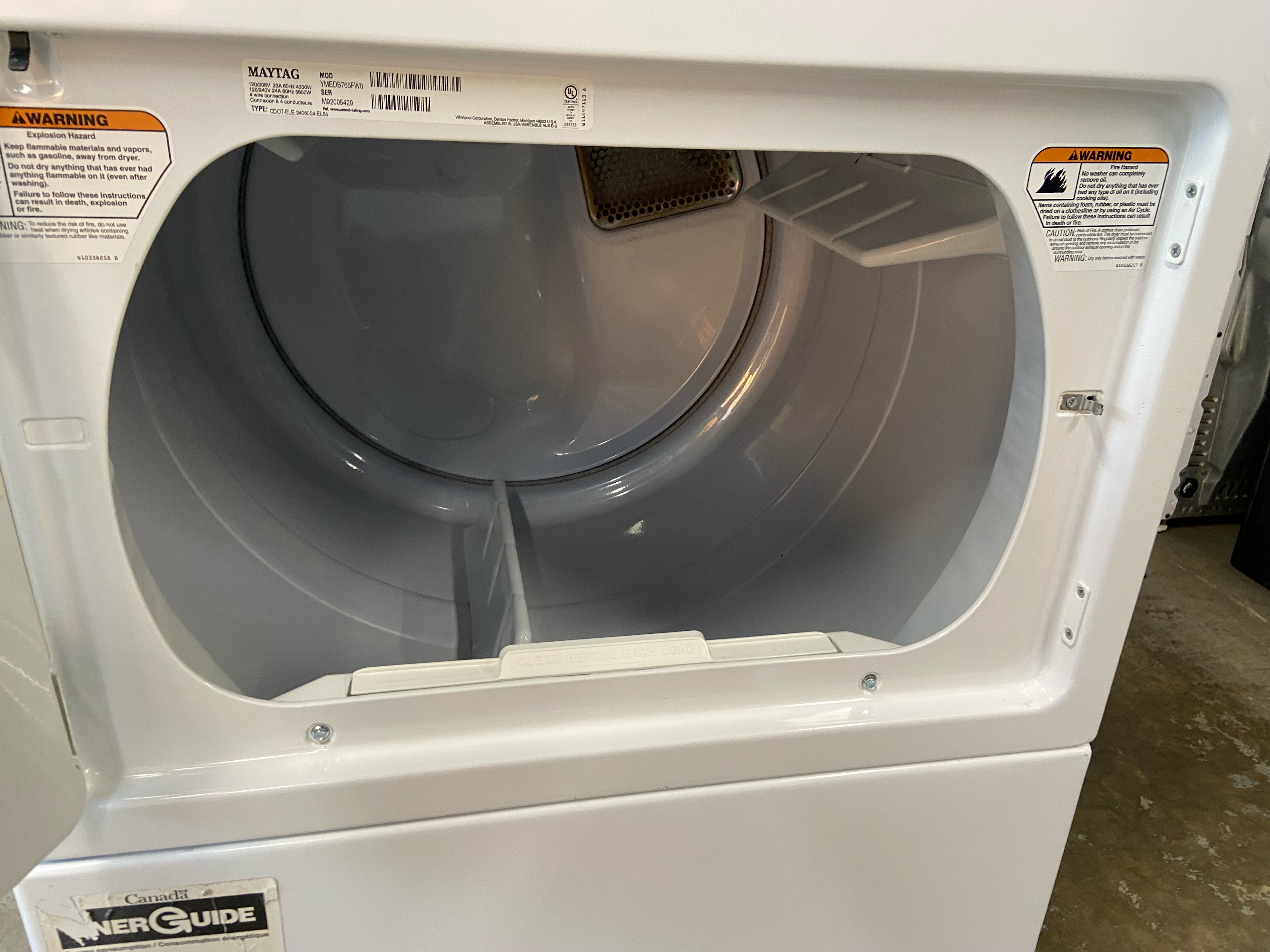 Maytag Dryer Top Load with Glass Door